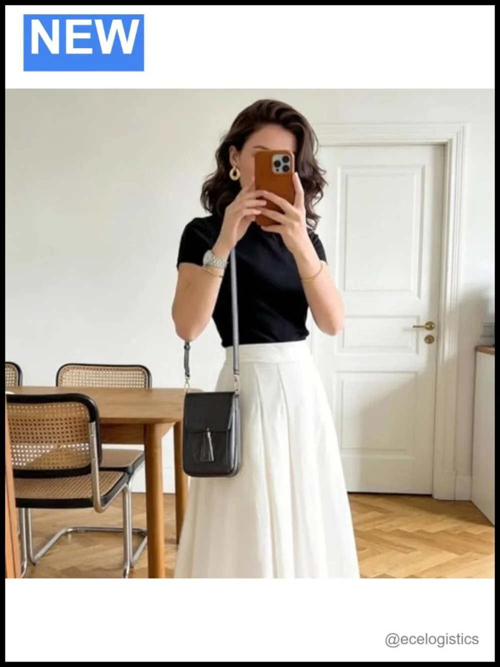 2-Piece Genuine Leather Crossbody Bag + Wristlet Clutch Set with RFID Protection